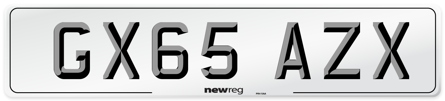 GX65 AZX Number Plate from New Reg